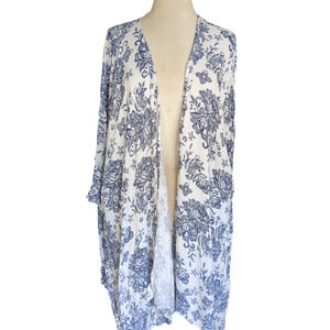 M/L Xhilaration blue white women's kimono top #17